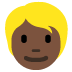 👱🏿 person: dark skin tone, blond hair display on Twitter